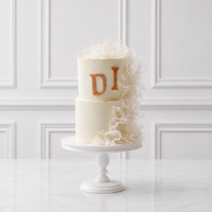 Tort etajat elegant cu inițiale personalizate